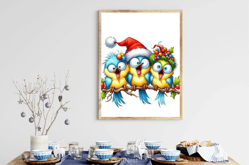 Christmas Funny Bird Clipart Bundle - CraftNest - Digital Crafting and Art