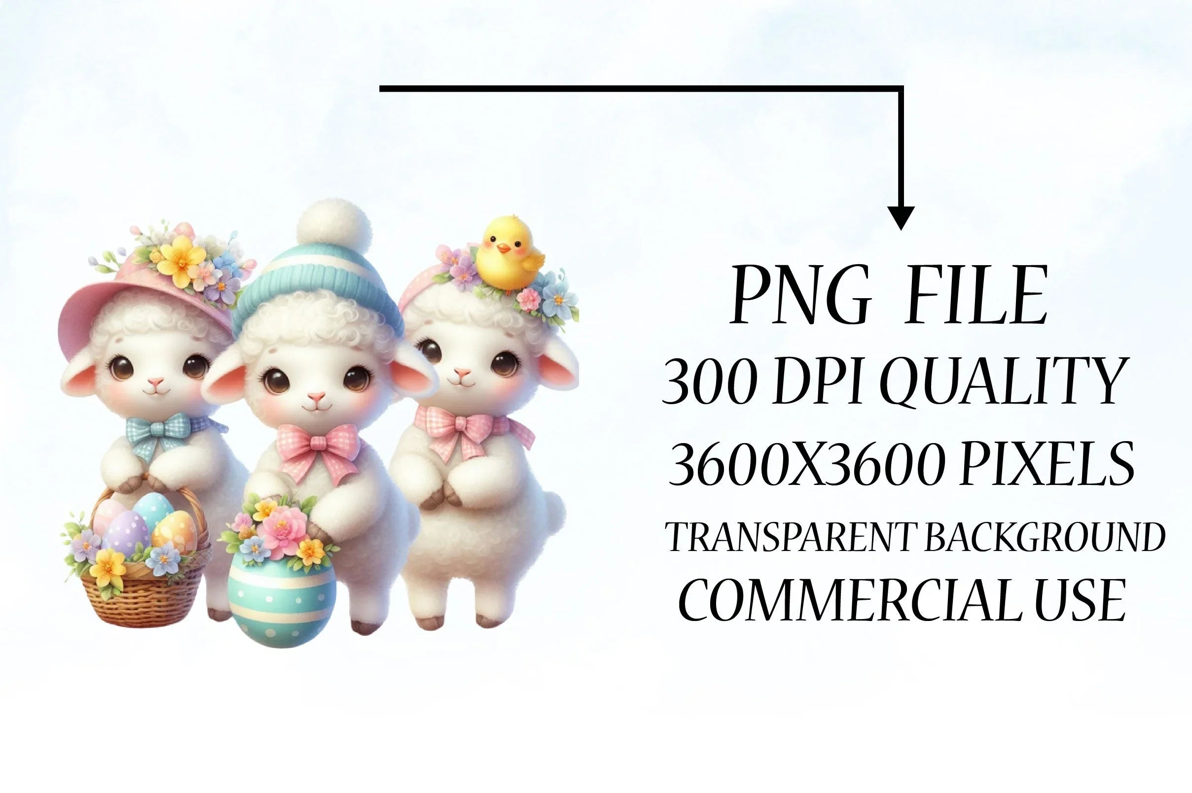 Cute Easter Lamb Clipart Bundle - CraftNest - Digital Crafting and Art