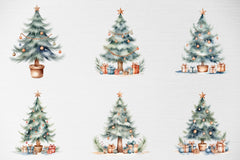 Cozy Winter Christmas Tree Clipart - CraftNest - Digital Crafting and Art