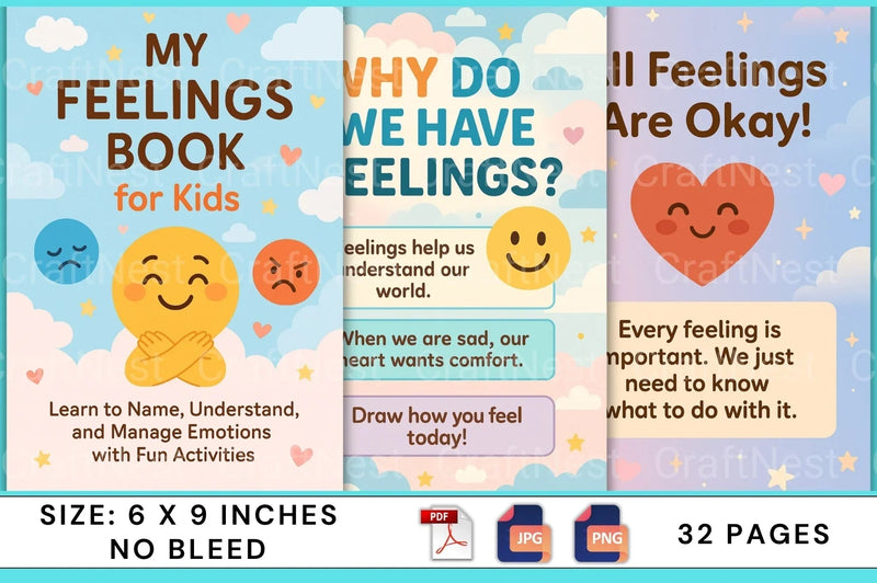 My Feelings Book for Kids - CraftNest - Digital Crafting and Art