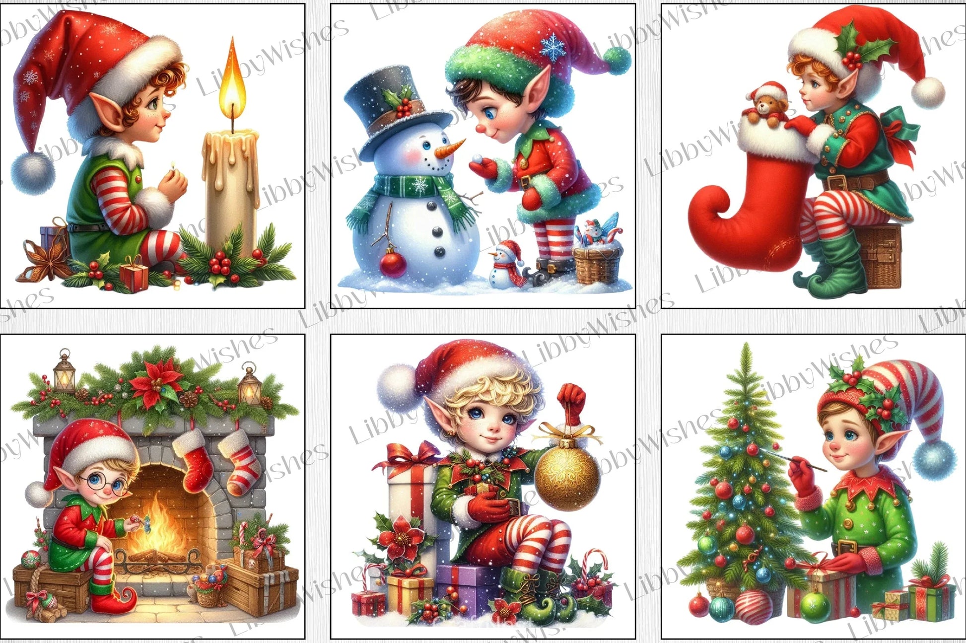 Christmas Elf Clipart Bundle - CraftNest - Digital Crafting and Art