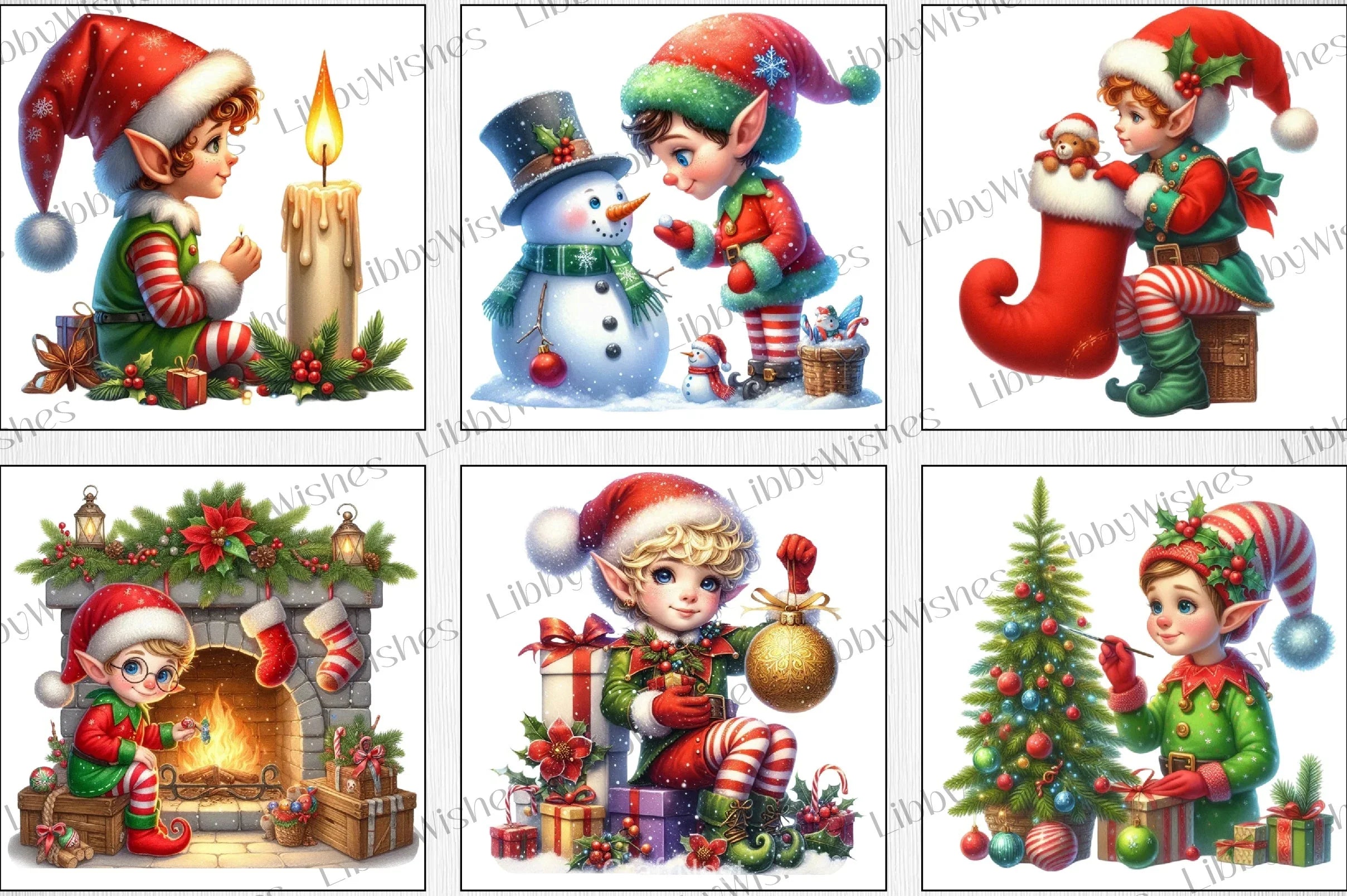 Christmas Elf Clipart Bundle - CraftNest - Digital Crafting and Art