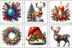 Retro Christmas Clipart Bundle 8 - CraftNest - Digital Crafting and Art