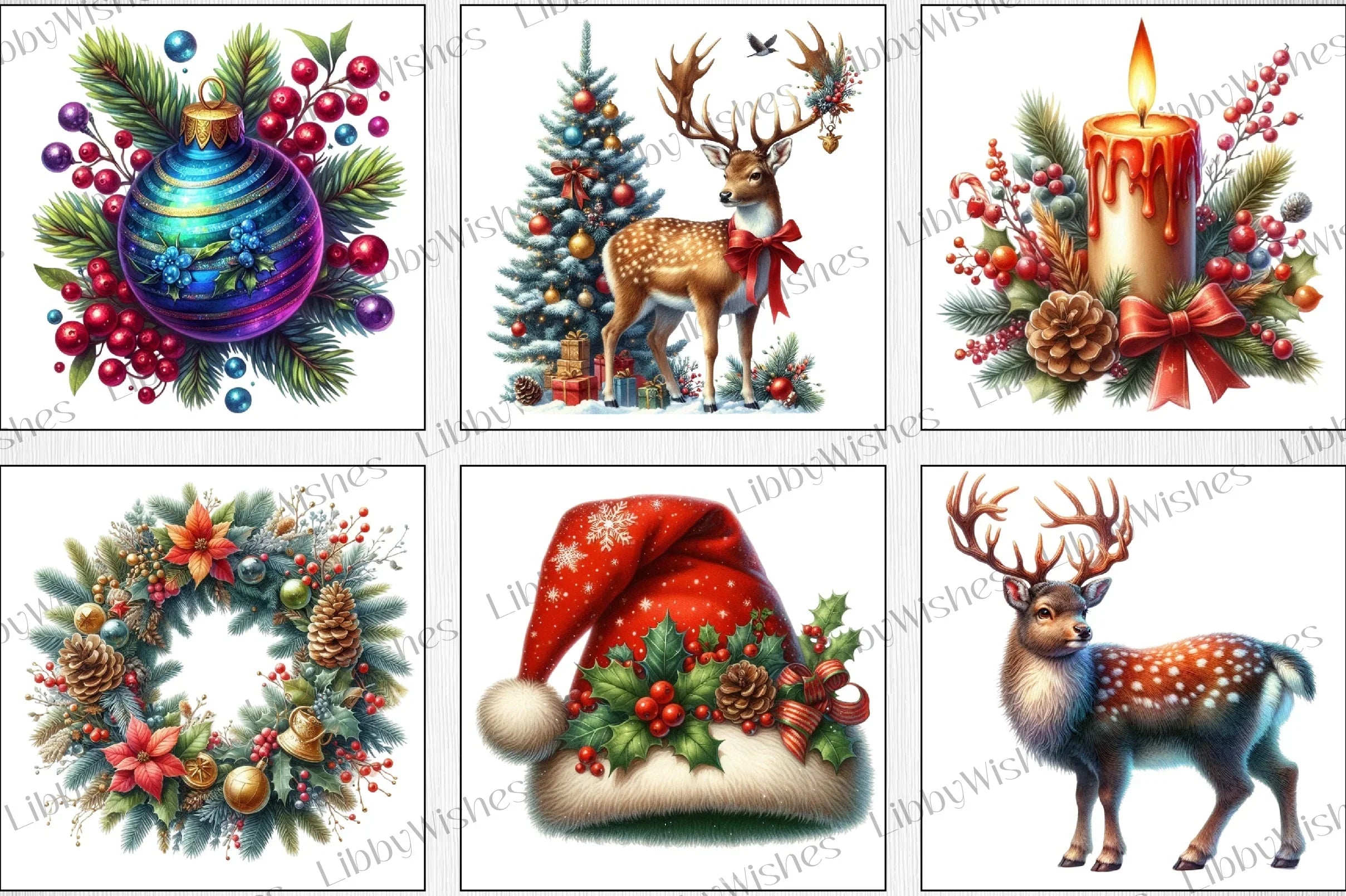 Retro Christmas Clipart Bundle 8 - CraftNest - Digital Crafting and Art