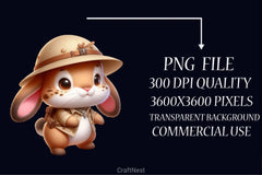 Baby Safari Animals Clipart Bundle - CraftNest - Digital Crafting and Art