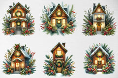 Christmas House Clipart Bundle 4 - CraftNest - Digital Crafting and Art