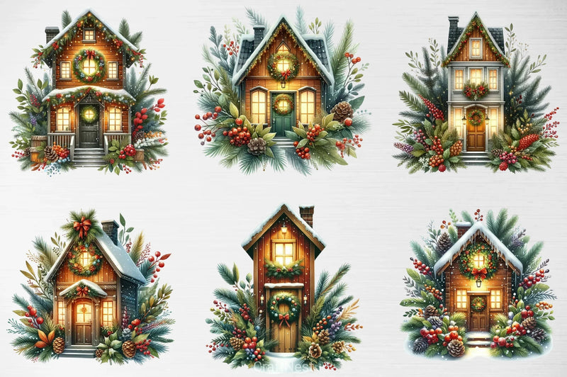 Christmas House Clipart Bundle 4 - CraftNest - Digital Crafting and Art