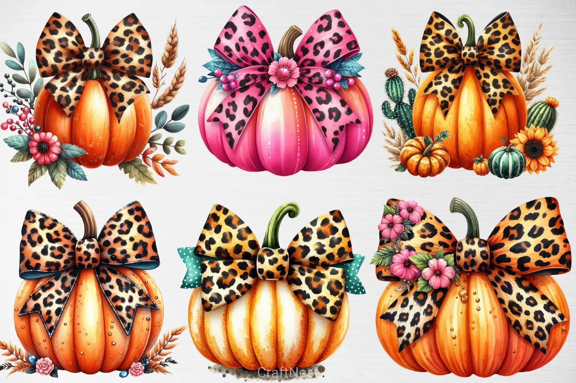 Pumpkin Bow Clipart Bundle - CraftNest - Digital Crafting and Art