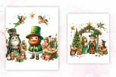 Cute St Patricks Day Nativity Scene Clipart Bundle - CraftNest - Digital Crafting and Art