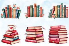Retro Book Valentine Clipart Bundle - CraftNest - Digital Crafting and Art