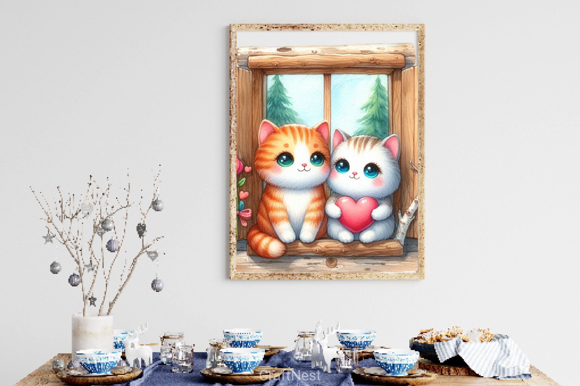 Couple Animals At The Window Clipart Bundle