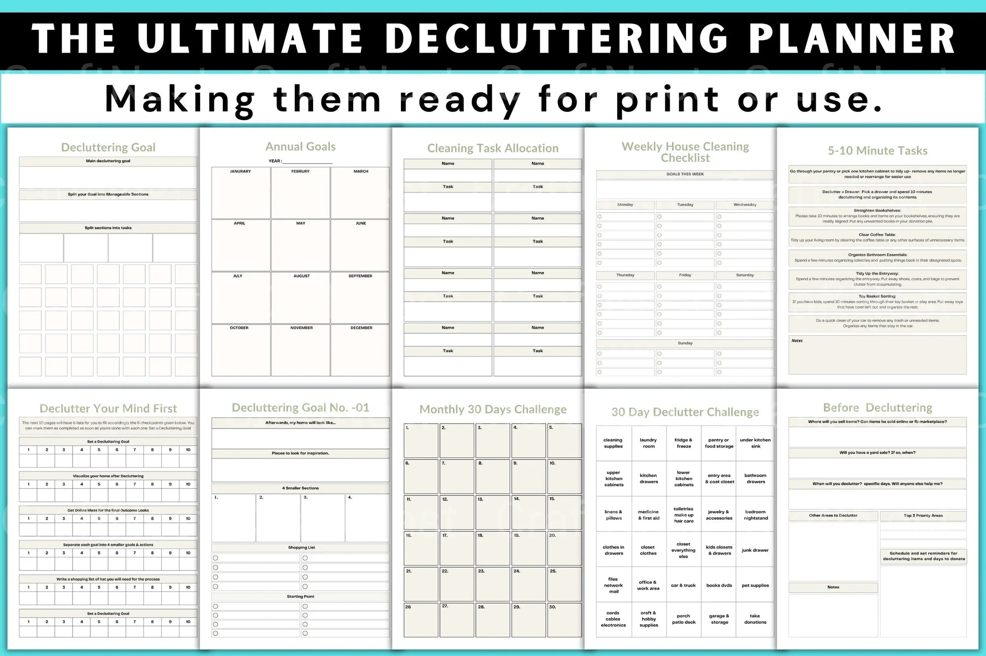 The Ultimate Decluttering Planner - CraftNest - Digital Crafting and Art