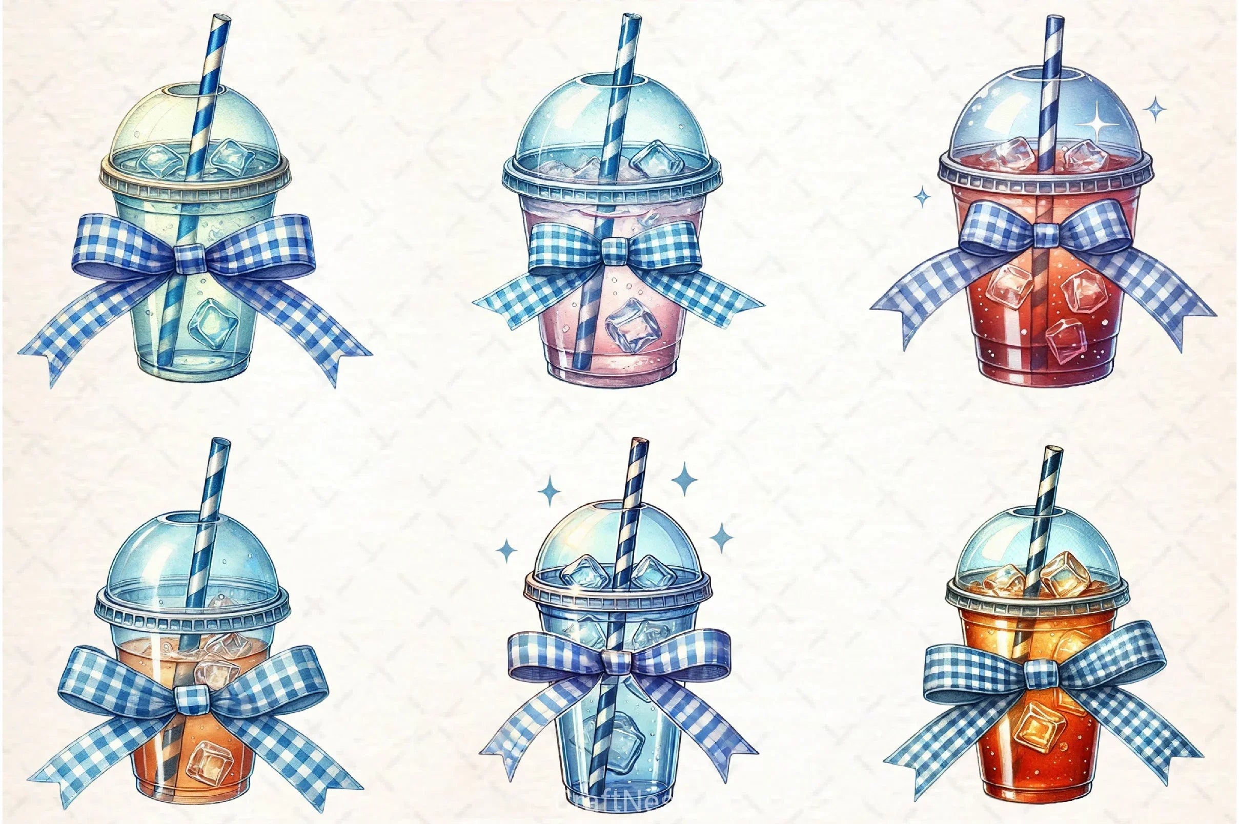 Coquette Iced Coffee Clipart Bundle - CraftNest - Digital Crafting and Art