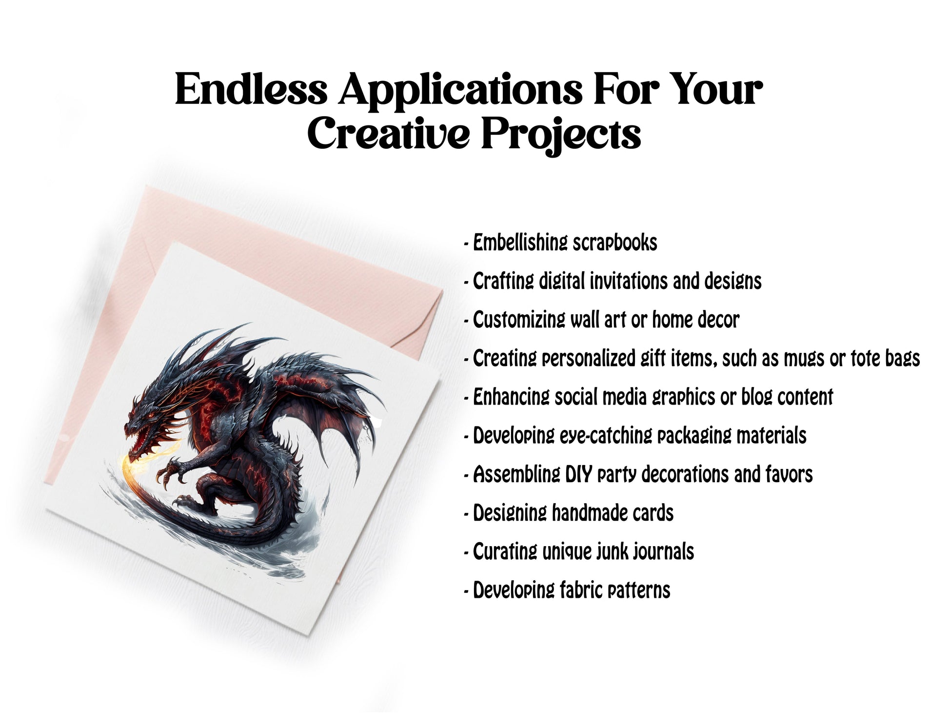 Dark Fantasy Dragons Clipart - CraftNest