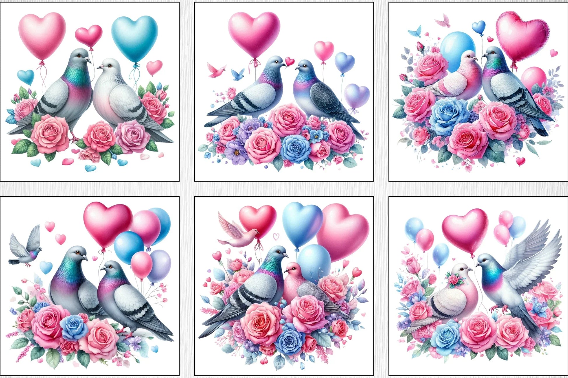 Valentine Doves Clipart Bundle - CraftNest - Digital Crafting and Art