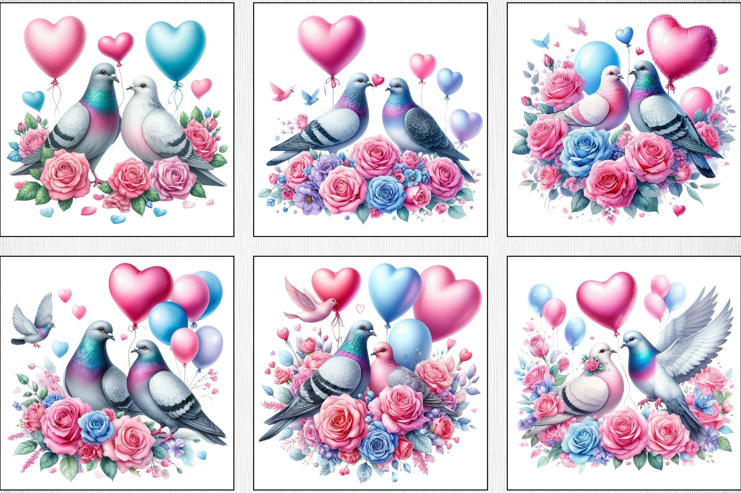 Valentine Doves Clipart Bundle - CraftNest - Digital Crafting and Art