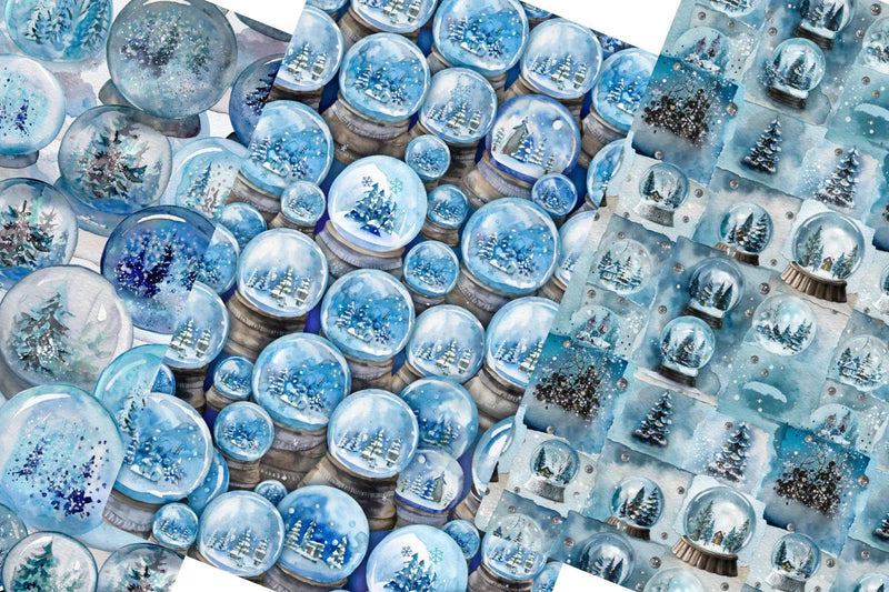 Christmas Snowglobes Junk Journal Papers - CraftNest - Digital Crafting and Art