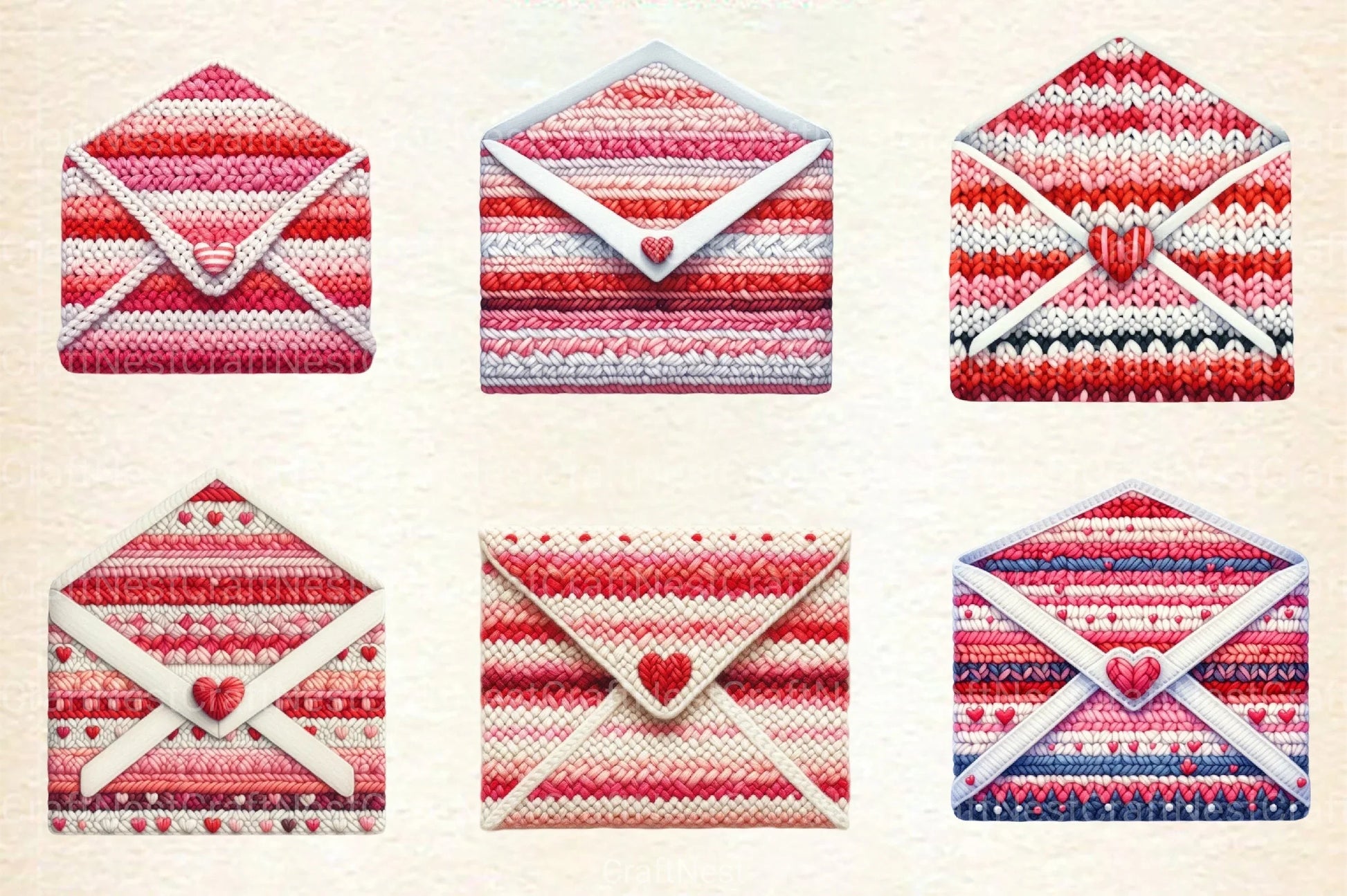 Valentine Crochet Envelopes Clipart Bundle 1 - CraftNest - Digital Crafting and Art
