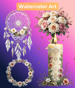 Premium Boho Lace Floral Clipart Bundle - CraftNest - Digital Crafting and Art