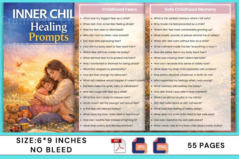 Inner Child Healing Prompts for Personal Growth - CraftNest - Digital Crafting and Art