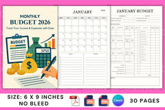 Monthly Budget Planner - CraftNest - Digital Crafting and Art