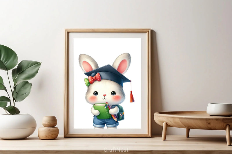 Student Bunny Clipart Bundle - CraftNest - Digital Crafting and Art