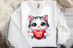 Love You Cat Valentine's Clipart Bundle 3 - CraftNest - Digital Crafting and Art