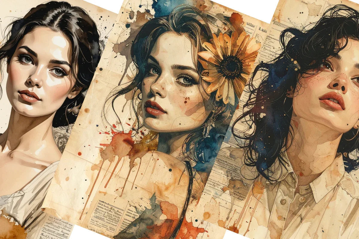 Ink Splashes Junk Journal Papers - CraftNest - Digital Crafting and Art