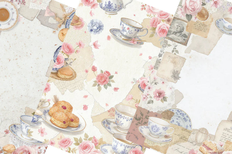 British Tea Room Junk Journal Papers - CraftNest - Digital Crafting and Art
