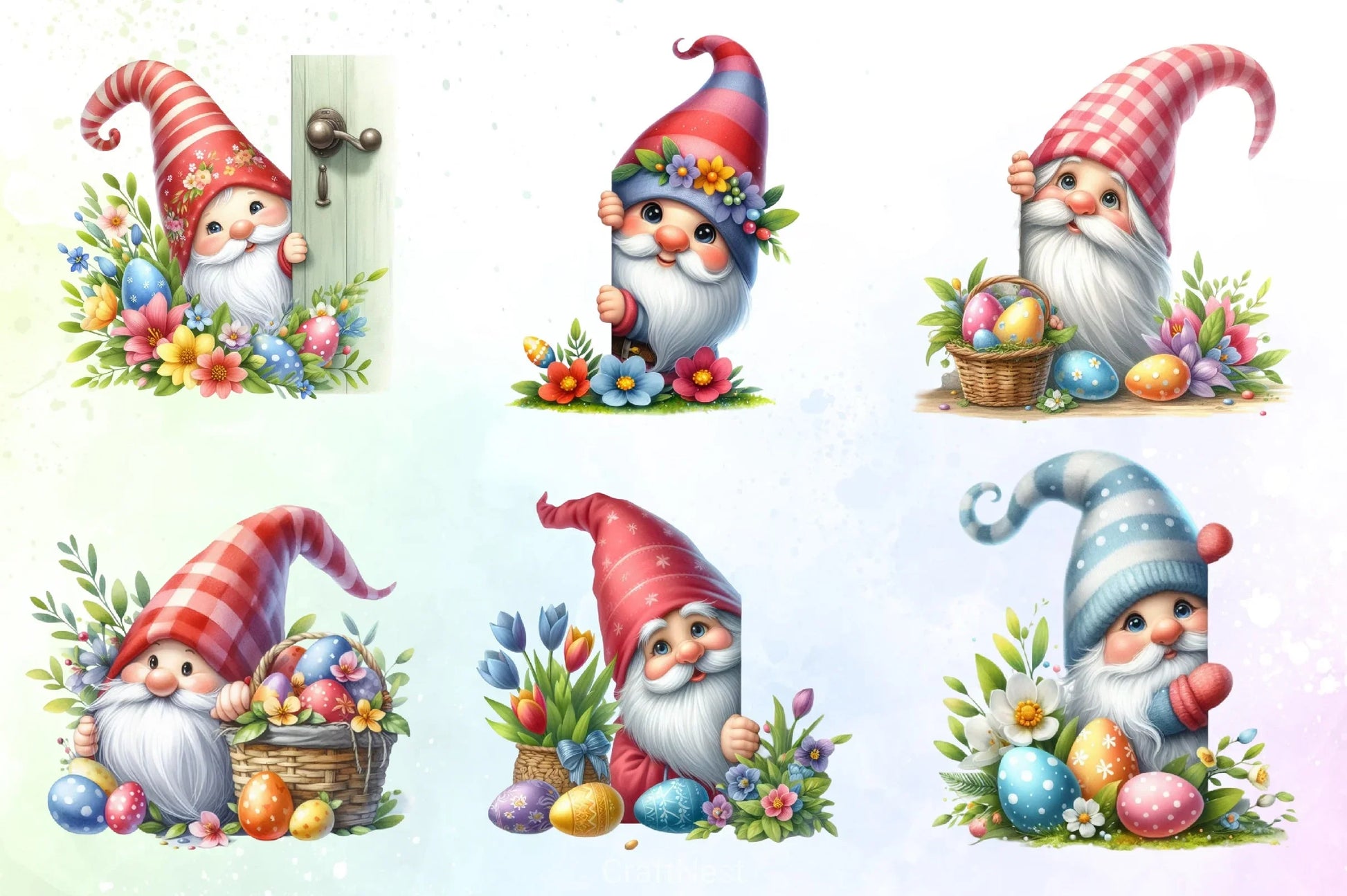 Easter Gnome Clipart Bundle 13 - CraftNest - Digital Crafting and Art