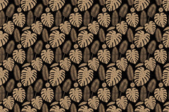 Monstera Leaves Gold Seamless Papers - CraftNest - Digital Crafting and Art