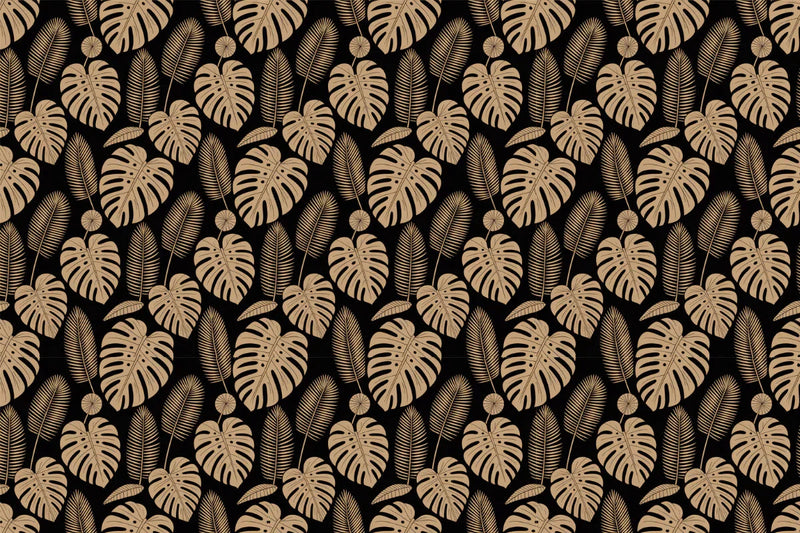 Monstera Leaves Gold Seamless Papers - CraftNest - Digital Crafting and Art