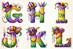 Mardi Gras Alphabet Clipart Bundle - CraftNest - Digital Crafting and Art