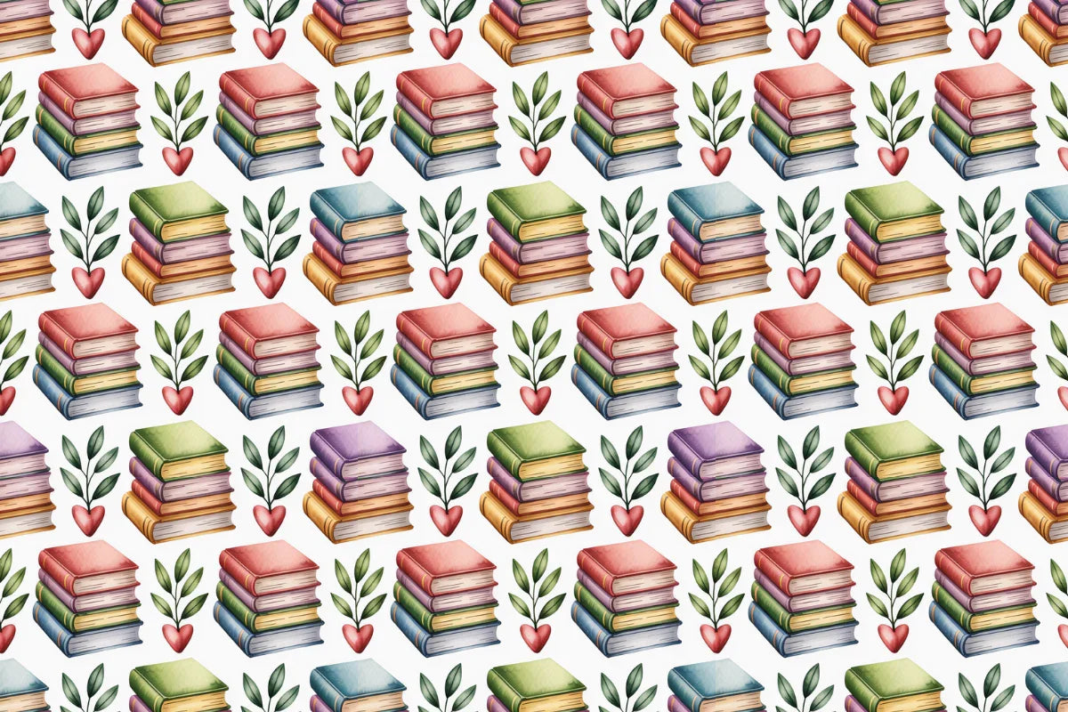 Books & Flowers Seamless Papers - CraftNest - Digital Crafting and Art