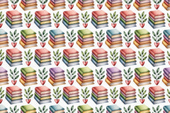 Books & Flowers Seamless Papers - CraftNest - Digital Crafting and Art