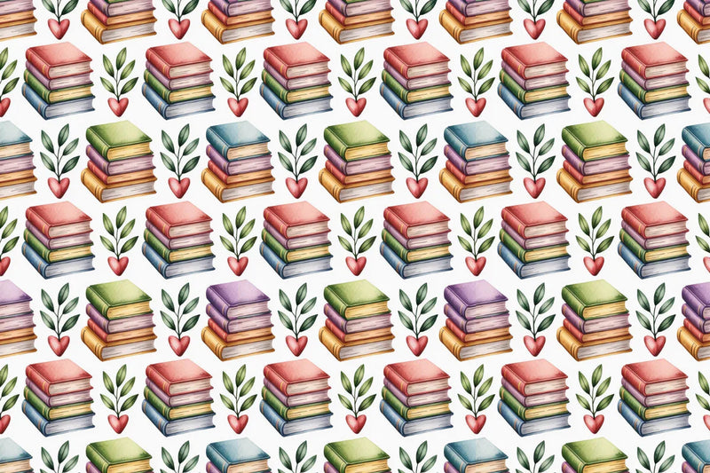 Books & Flowers Seamless Papers - CraftNest - Digital Crafting and Art