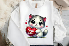 Love You Cat Valentine's Day Clipart Bundle - CraftNest - Digital Crafting and Art