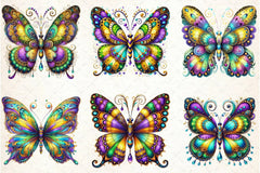 Mardi Gras Butterfly Clipart Bundle - CraftNest - Digital Crafting and Art