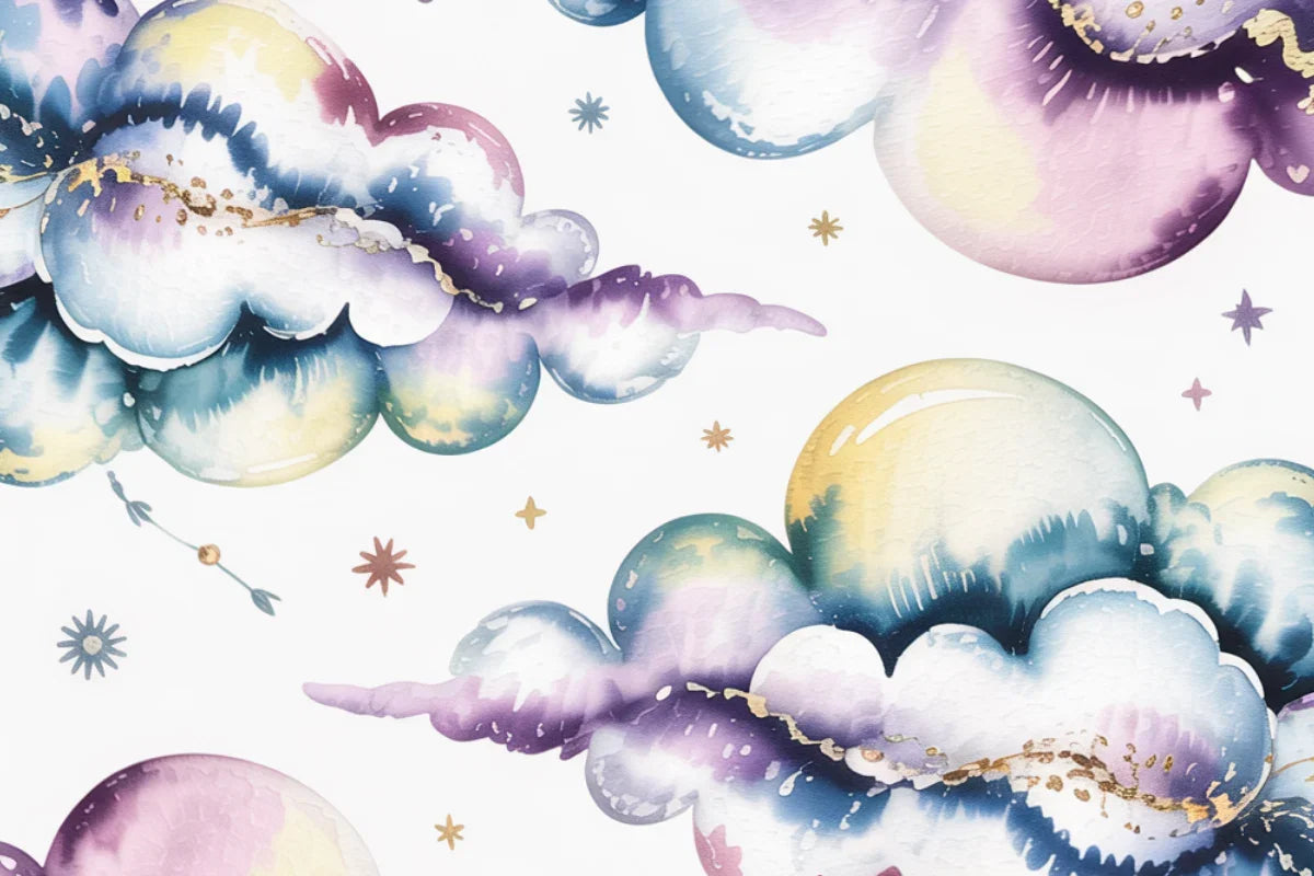 Dreamy Clouds & Sparkles Background Papers - CraftNest - Digital Crafting and Art