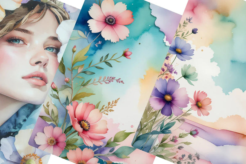 Summer Romance Junk Journal Papers - CraftNest - Digital Crafting and Art