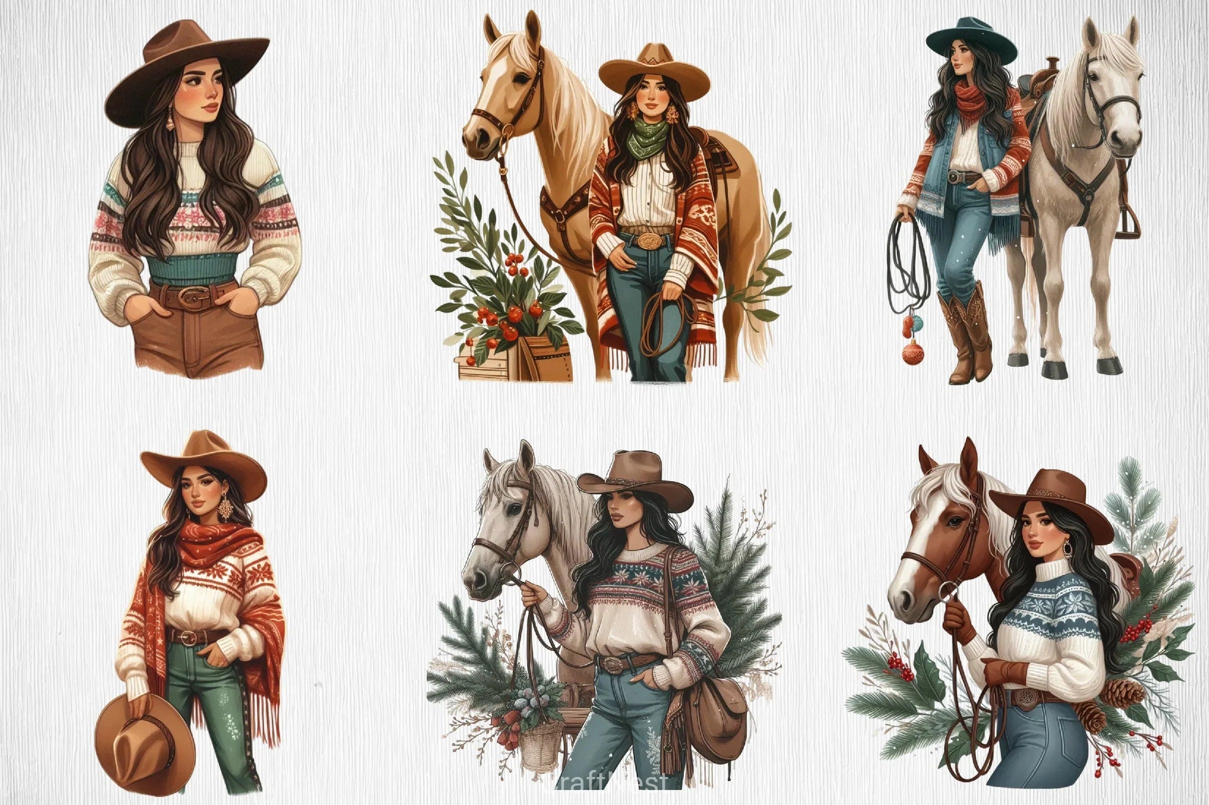 Country Girl Clipart Bundle - CraftNest - Digital Crafting and Art