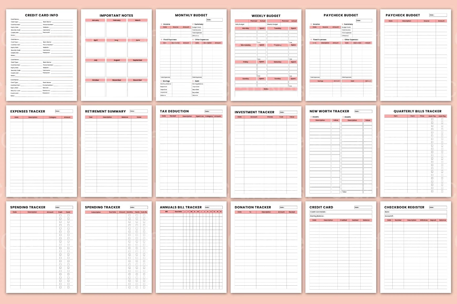 Budget Management Organizer - CraftNest - Digital Crafting and Art