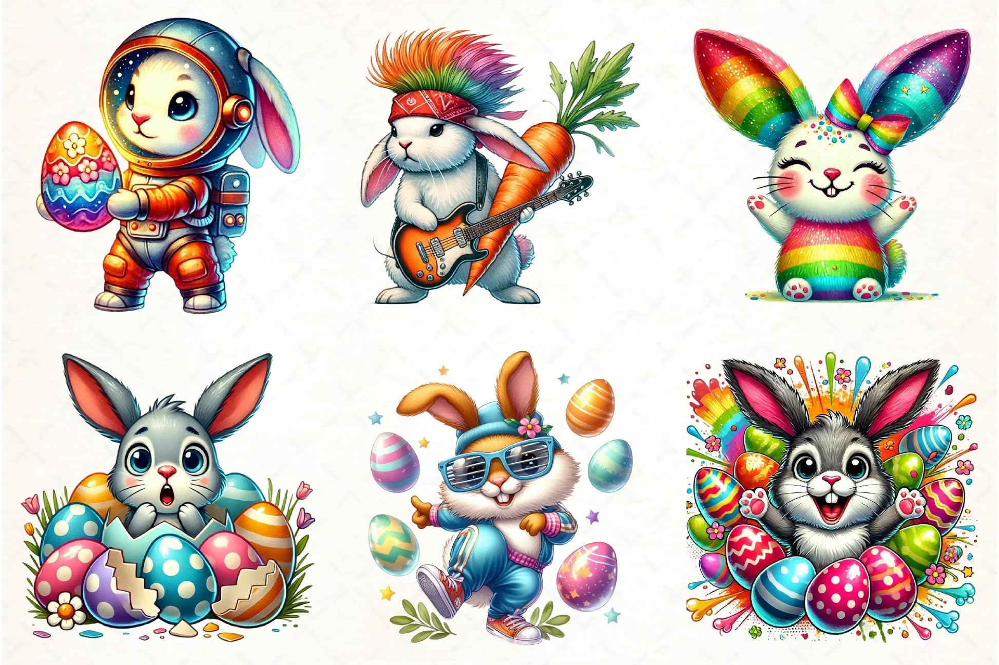 Funny Easter Bunny Clipart Bundle - CraftNest - Digital Crafting and Art