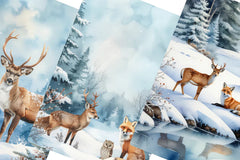 Woodland Christmas Junk Journal Papers - CraftNest - Digital Crafting and Art