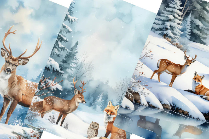 Woodland Christmas Junk Journal Papers - CraftNest - Digital Crafting and Art