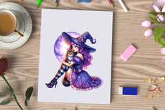 Halloween Witch Girl Clipart Bundle 7 - CraftNest - Digital Crafting and Art