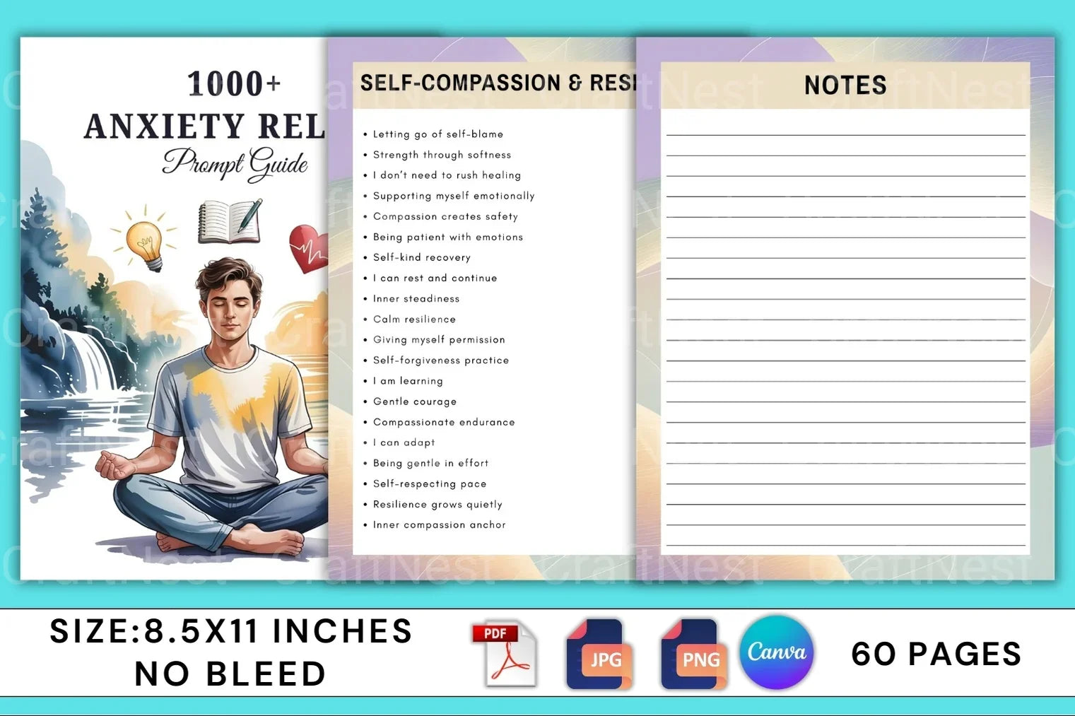 Anxiety Relief Prompt Guide - CraftNest - Digital Crafting and Art