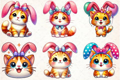 Cute Easter Cat Clipart Bundle - CraftNest - Digital Crafting and Art