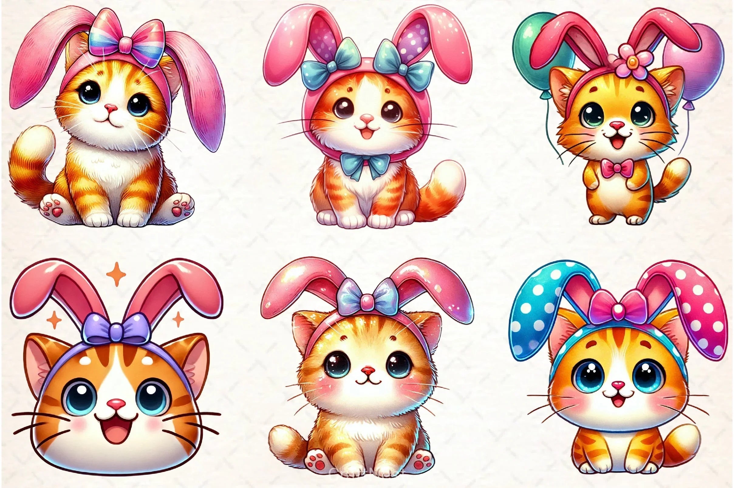 Cute Easter Cat Clipart Bundle - CraftNest - Digital Crafting and Art