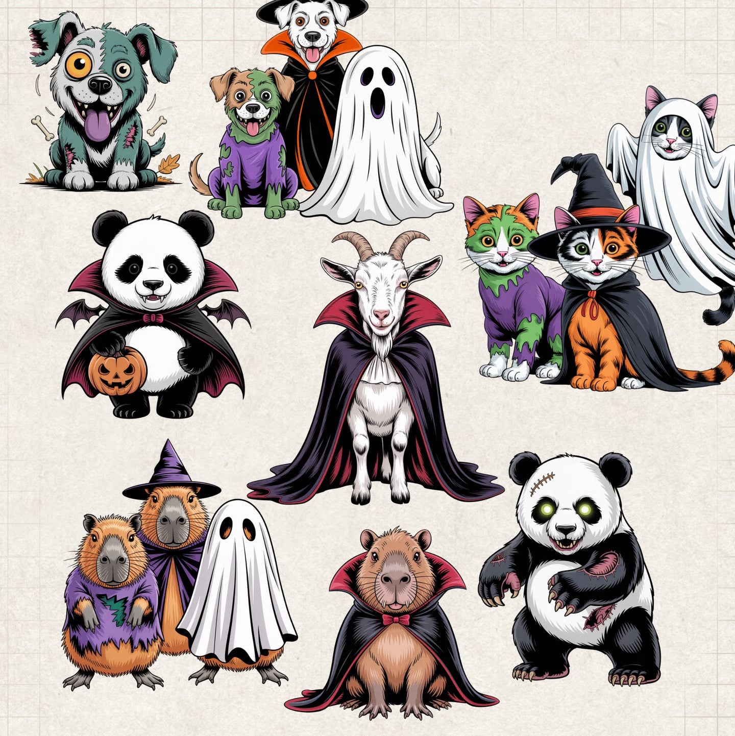 Animal Halloween Clipart - CraftNest - Digital Crafting and Art